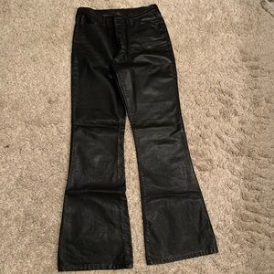 Women leather look pants